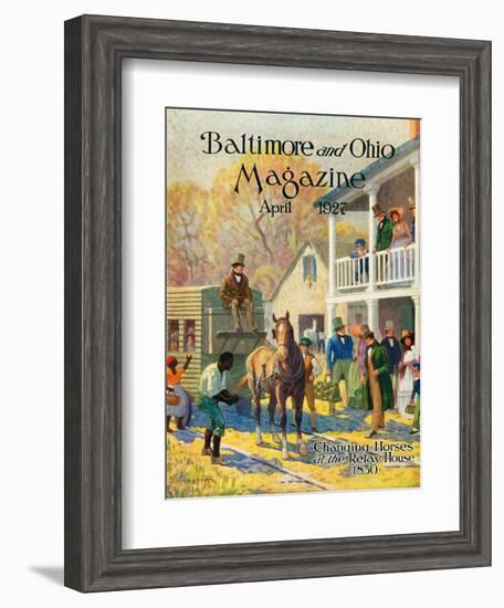 Changing Horses at the Relay House-Herbert Stitt-Framed Giclee Print