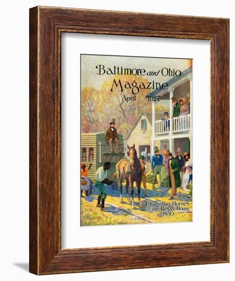 Changing Horses at the Relay House-Herbert Stitt-Framed Giclee Print