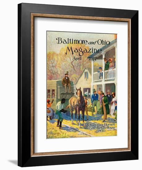 Changing Horses at the Relay House-Herbert Stitt-Framed Giclee Print