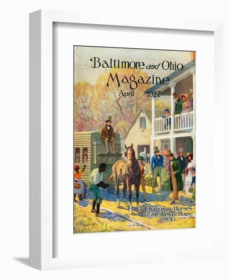 Changing Horses at the Relay House-Herbert Stitt-Framed Giclee Print