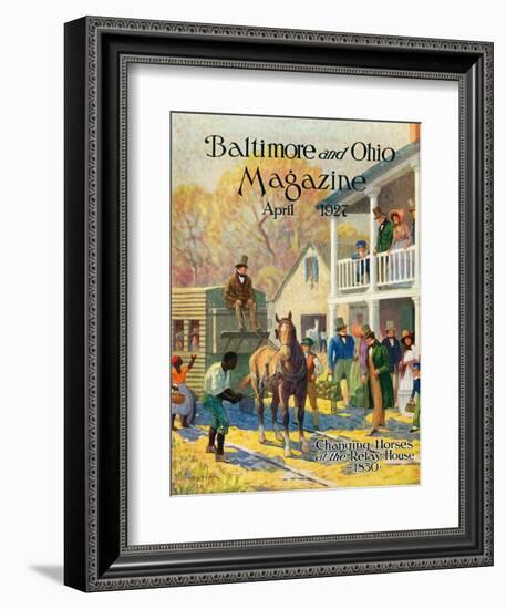 Changing Horses at the Relay House-Herbert Stitt-Framed Giclee Print