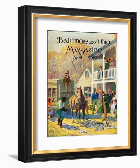 Changing Horses at the Relay House-Herbert Stitt-Framed Giclee Print