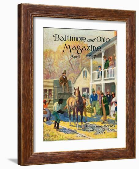 Changing Horses at the Relay House-Herbert Stitt-Framed Giclee Print