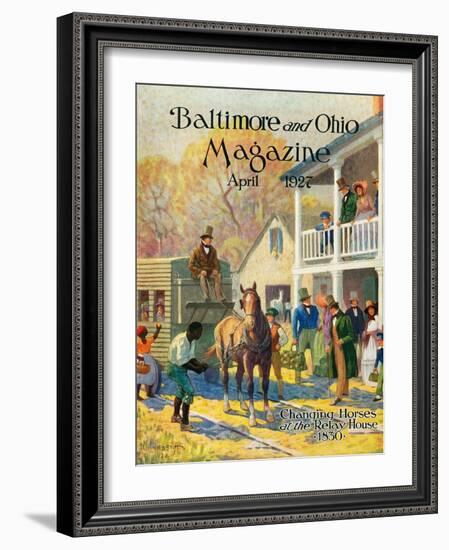 Changing Horses at the Relay House-Herbert Stitt-Framed Giclee Print