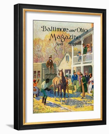 Changing Horses at the Relay House-Herbert Stitt-Framed Giclee Print