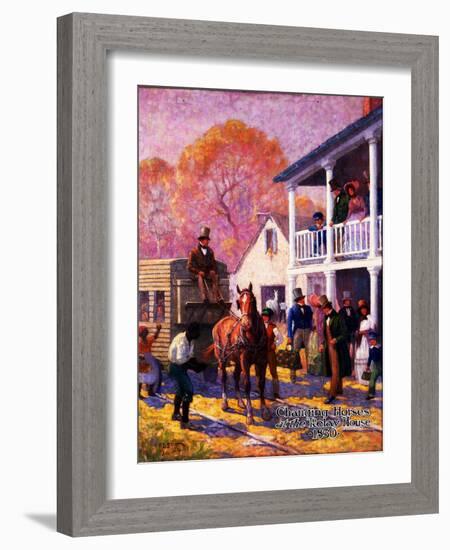 Changing Horses at the Relay House-Herbert Stitt-Framed Giclee Print