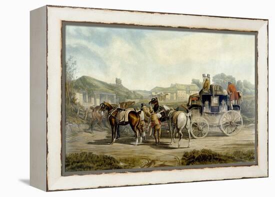 Changing Horses, from 'Fores Coaching Recollections', Engraved by John Harris-Charles Cooper Henderson-Framed Premier Image Canvas