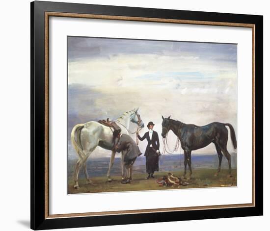 Changing Horses-Sir Alfred Munnings-Framed Premium Giclee Print