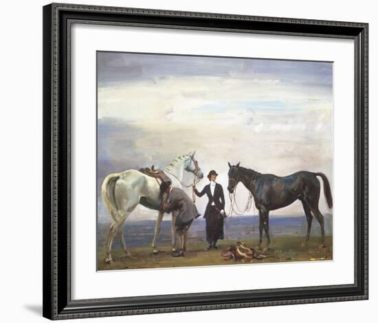 Changing Horses-Sir Alfred Munnings-Framed Premium Giclee Print