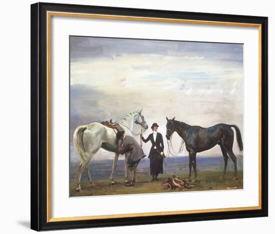 Changing Horses-Sir Alfred Munnings-Framed Premium Giclee Print