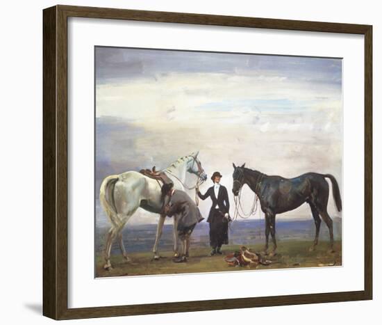 Changing Horses-Sir Alfred Munnings-Framed Premium Giclee Print