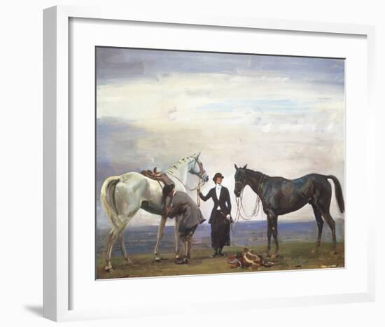 Changing Horses-Sir Alfred Munnings-Framed Premium Giclee Print