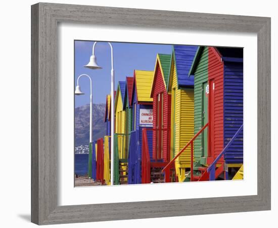 Changing Huts on St. John's Beach, Capetown, South Africa-Michele Westmorland-Framed Photographic Print