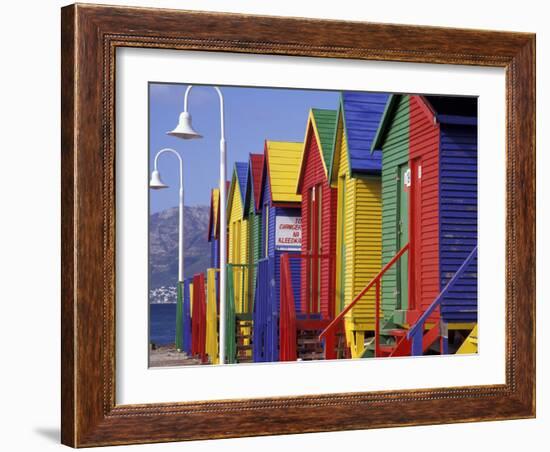 Changing Huts on St. John's Beach, Capetown, South Africa-Michele Westmorland-Framed Photographic Print