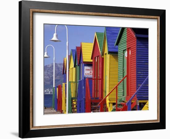 Changing Huts on St. John's Beach, Capetown, South Africa-Michele Westmorland-Framed Photographic Print