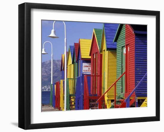 Changing Huts on St. John's Beach, Capetown, South Africa-Michele Westmorland-Framed Photographic Print