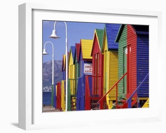 Changing Huts on St. John's Beach, Capetown, South Africa-Michele Westmorland-Framed Photographic Print