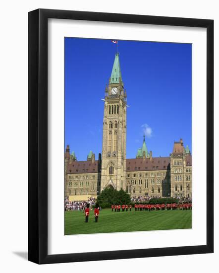 Changing of the Guard Ceremony, Government Building on Parliament Hill in Ottawa, Ontario, Canada-Simanor Eitan-Framed Photographic Print