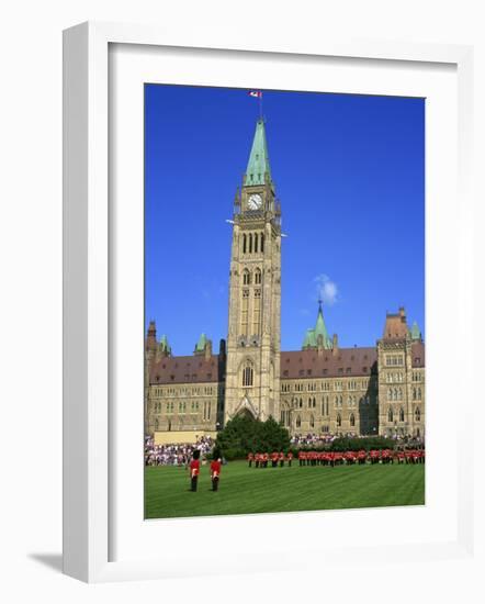 Changing of the Guard Ceremony, Government Building on Parliament Hill in Ottawa, Ontario, Canada-Simanor Eitan-Framed Photographic Print