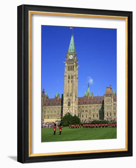 Changing of the Guard Ceremony, Government Building on Parliament Hill in Ottawa, Ontario, Canada-Simanor Eitan-Framed Photographic Print