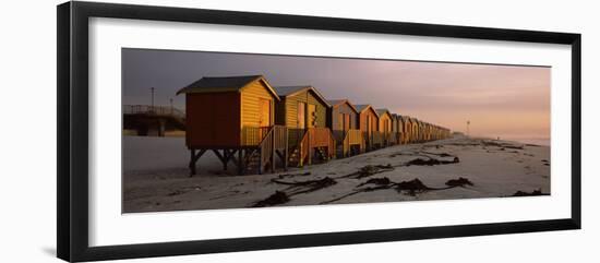 Changing Room Huts on the Beach, Muizenberg Beach, False Bay, Cape Town, South Africa-null-Framed Photographic Print
