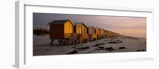 Changing Room Huts on the Beach, Muizenberg Beach, False Bay, Cape Town, South Africa-null-Framed Photographic Print