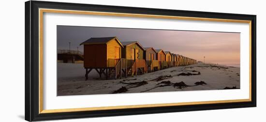Changing Room Huts on the Beach, Muizenberg Beach, False Bay, Cape Town, South Africa-null-Framed Photographic Print