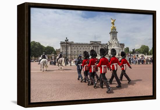 Changing the Guard at Buckingham Palace, New Guard Marching-Eleanor Scriven-Framed Premier Image Canvas