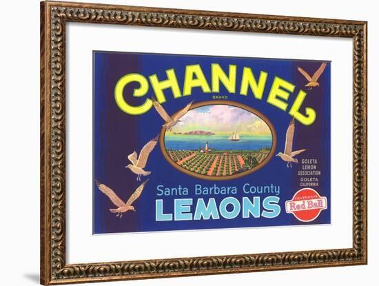 Channel Lemon Label-null-Framed Art Print