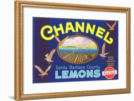 Channel Lemon Label-null-Framed Art Print