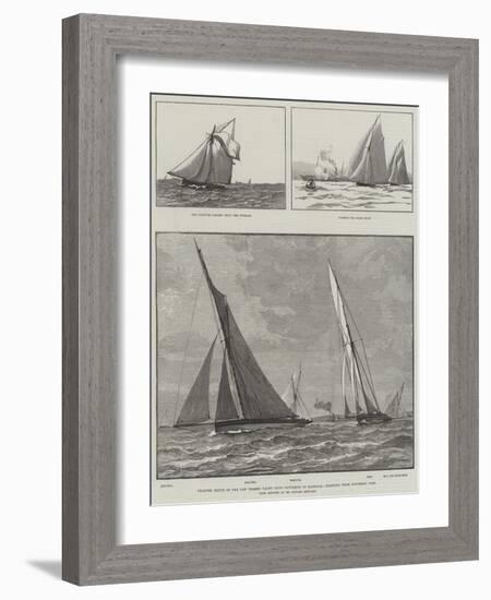 Channel Match of the New Thames Yacht Club, Southend to Harwich, Starting from Southend Pier-null-Framed Giclee Print