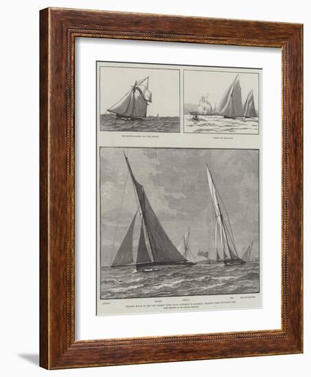 Channel Match of the New Thames Yacht Club, Southend to Harwich, Starting from Southend Pier-null-Framed Giclee Print