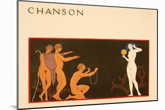 Chanson, Illustration from Les Chansons De Bilitis, by Pierre Louys, Pub. 1922 (Pochoir Print)-Georges Barbier-Mounted Giclee Print