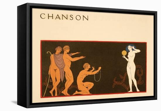 Chanson, Illustration from Les Chansons De Bilitis, by Pierre Louys, Pub. 1922 (Pochoir Print)-Georges Barbier-Framed Premier Image Canvas