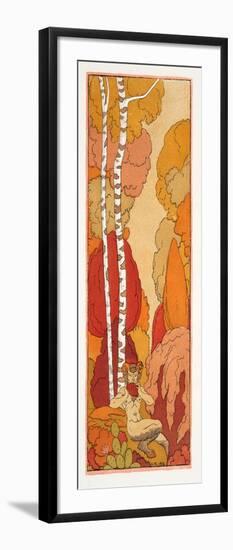 Chant Pastoral, Illustration from Les Chansons De Bilitis, by Pierre Louys, Pub. 1922 (Pochoir Prin-Georges Barbier-Framed Giclee Print