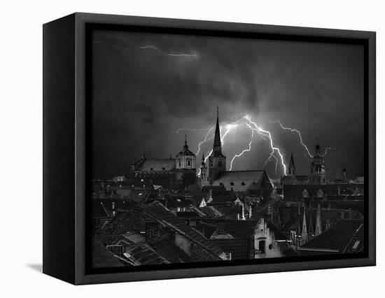 Chaos in the sky of Bruges-Yvette Depaepe-Framed Premier Image Canvas