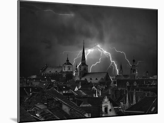 Chaos in the sky of Bruges-Yvette Depaepe-Mounted Photographic Print