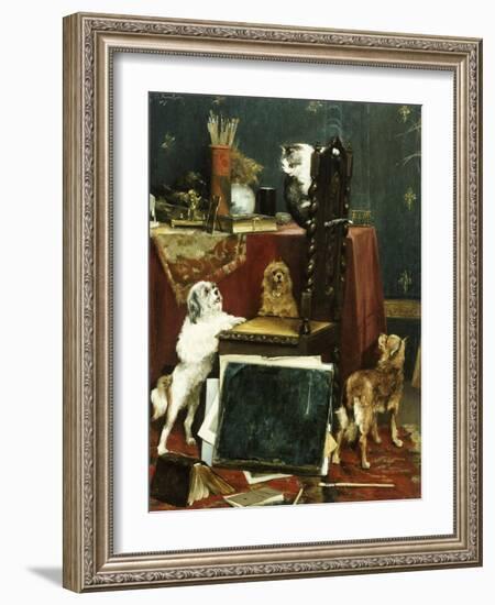 Chaos in the Studio, 1887-Charles Van Den Eycken-Framed Giclee Print