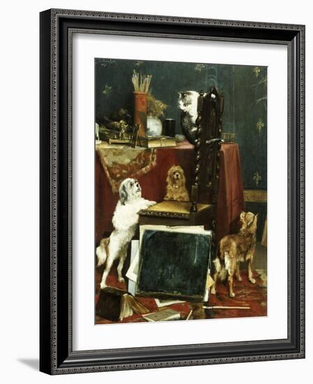 Chaos in the Studio, 1887-Charles Van Den Eycken-Framed Giclee Print