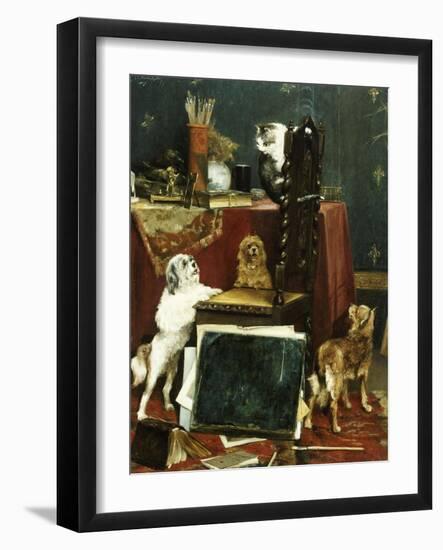 Chaos in the Studio, 1887-Charles Van Den Eycken-Framed Giclee Print