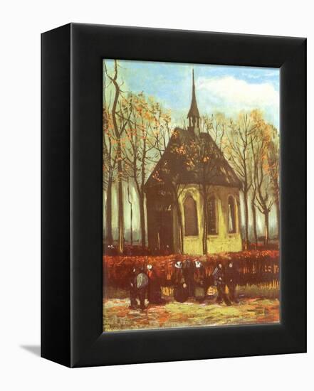 Chapel and Churchgoers, 1884-Vincent van Gogh-Framed Premier Image Canvas