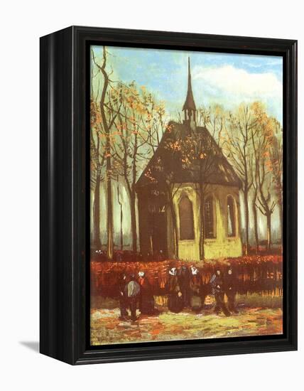 Chapel and Churchgoers, 1884-Vincent van Gogh-Framed Premier Image Canvas