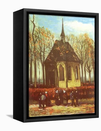 Chapel and Churchgoers, 1884-Vincent van Gogh-Framed Premier Image Canvas