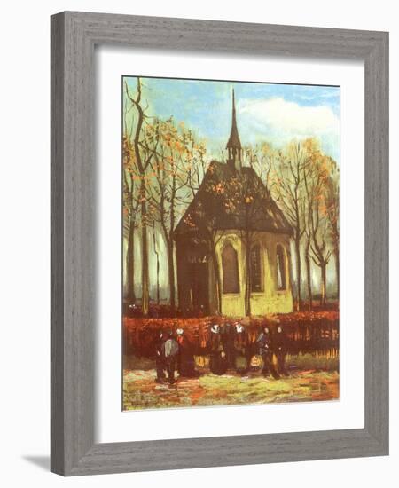 Chapel and Churchgoers, 1884-Vincent van Gogh-Framed Giclee Print