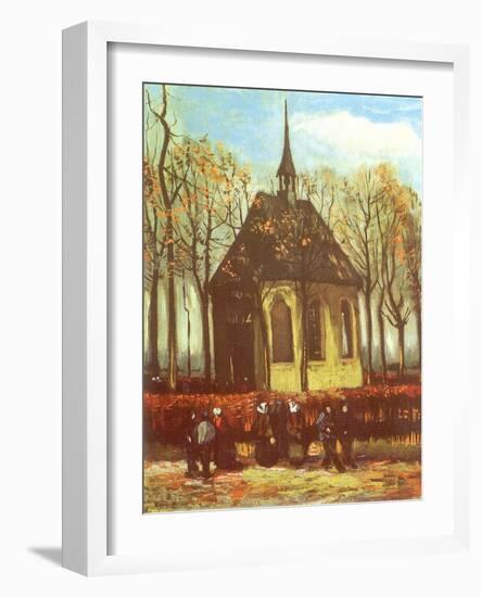 Chapel and Churchgoers, 1884-Vincent van Gogh-Framed Giclee Print