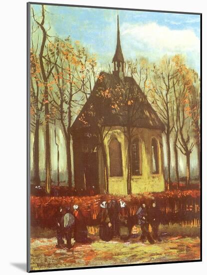 Chapel and Churchgoers, 1884-Vincent van Gogh-Mounted Giclee Print