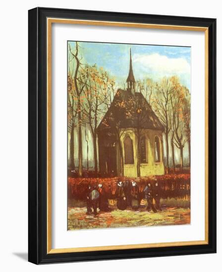 Chapel and Churchgoers, 1884-Vincent van Gogh-Framed Giclee Print