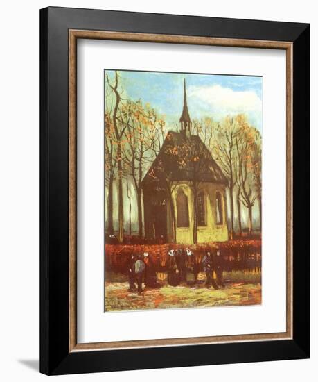 Chapel and Churchgoers, 1884-Vincent van Gogh-Framed Giclee Print