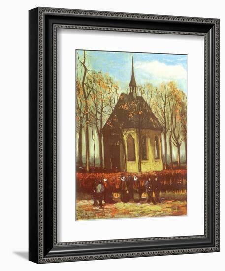 Chapel and Churchgoers, 1884-Vincent van Gogh-Framed Giclee Print