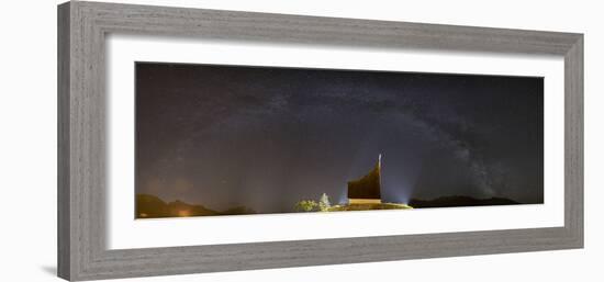 Chapel at Night, Panorama with Milky Way-Niki Haselwanter-Framed Photographic Print